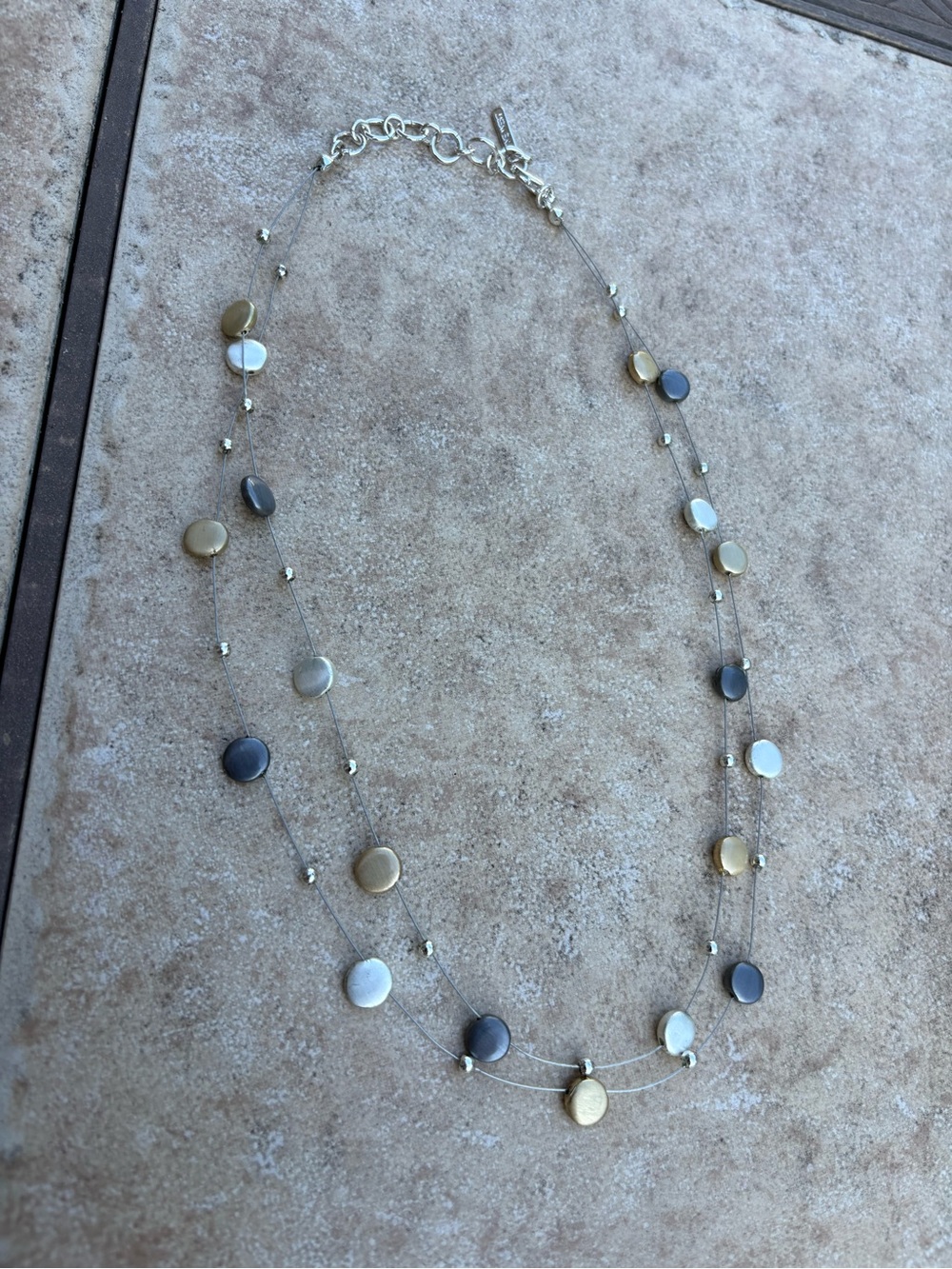 Multi-Tone Disc Layered Necklace - Womens Jewelry